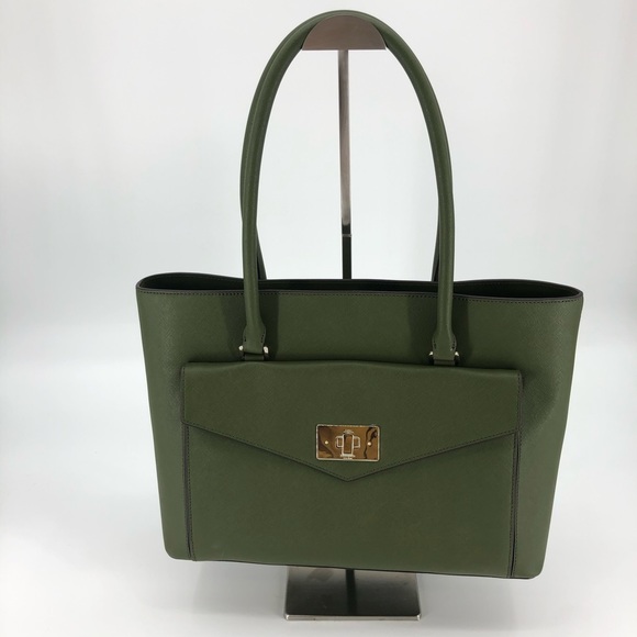 Kate Spade Halsey Post Street Olive Green Tote Bag - Picture 5 of 15